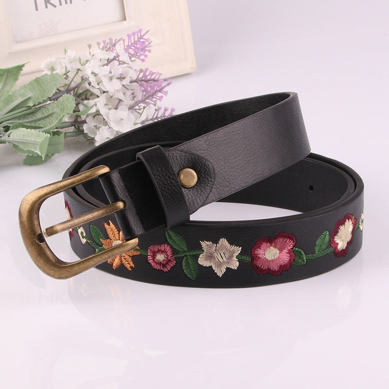 Décoration de fleurs brodées Ceinture Femme Vintage