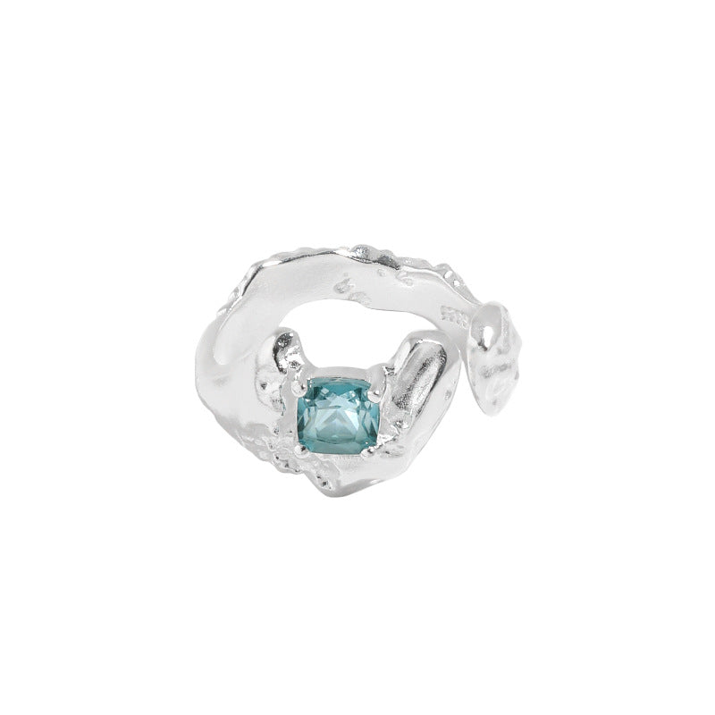Anneau de texture Tourmaline fait visage