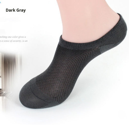 Chaussettes de bateau invisibles en fibre de bambou pour hommes d'été