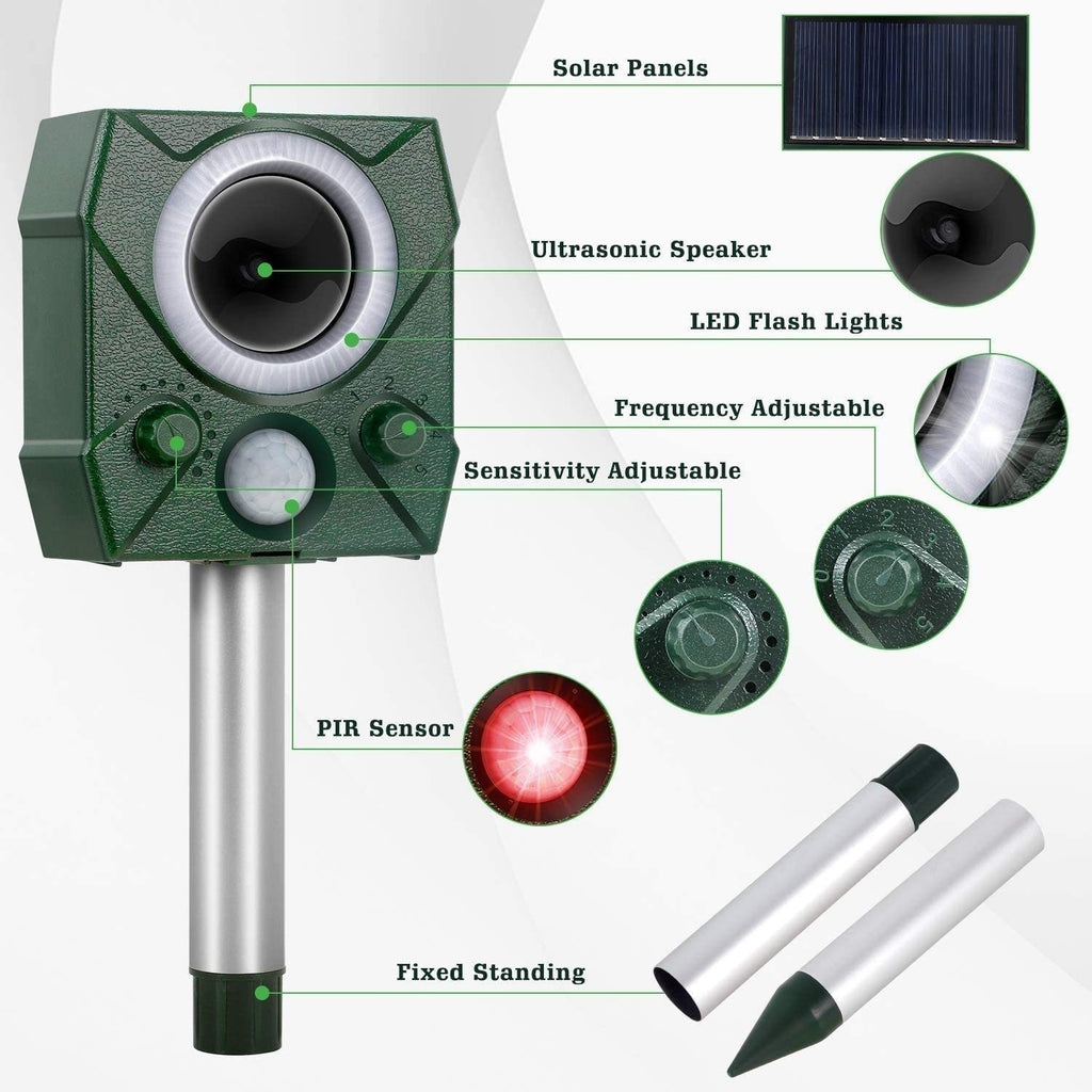 Repelleur de chien ultrasonique Rechargeur Voix Solar Bird Repeller