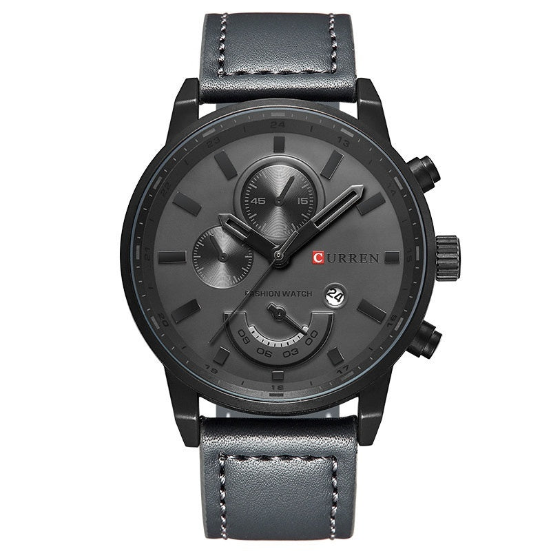 Cairen Water-Resistant Calendar Quartz Leather Watch