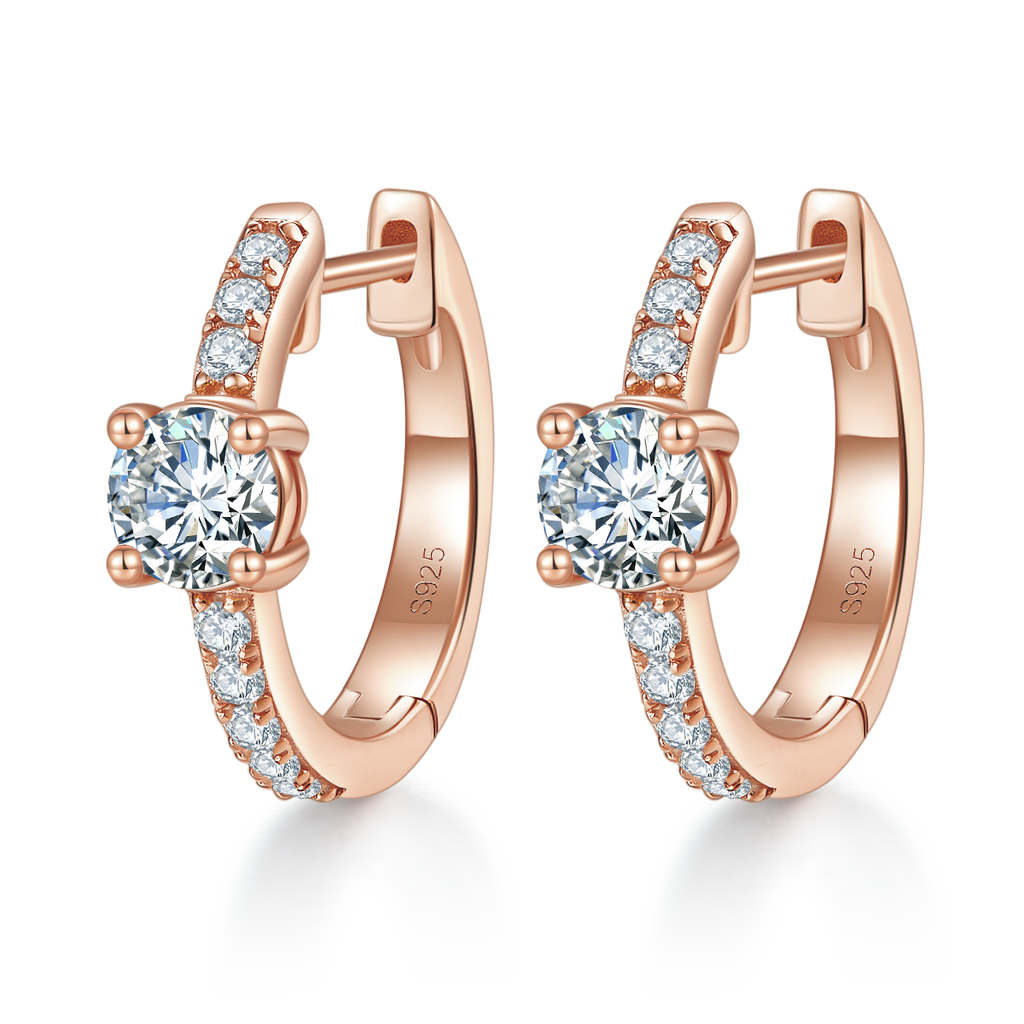 4.1g S925 Boucles d'oreilles en argent sterling de 5mm pour femmes Huggie Ho plaqué platine