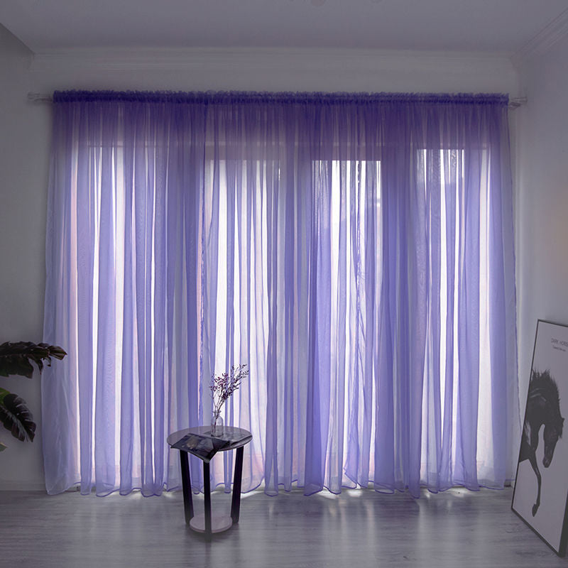 Simple et moderne Balcon Couleur Solide Rideau de Gauze