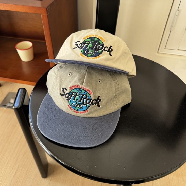 Broderie décontraction rétro Bloc de couleur Casquette de baseball à bord plat