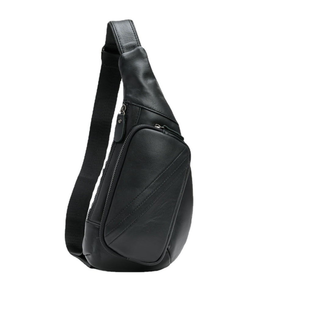 Sac de poitrine en cuir véritable pour les hommes