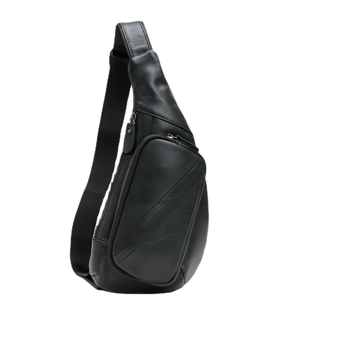Sac de poitrine en cuir véritable pour les hommes