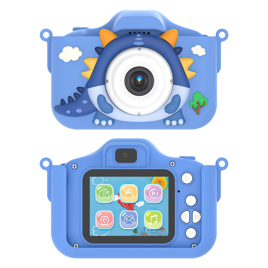 Pink-Blue Options -- 1Pc Dinosaur Kids Caméra de caricature de selfie 48MP 1080P HD Digital