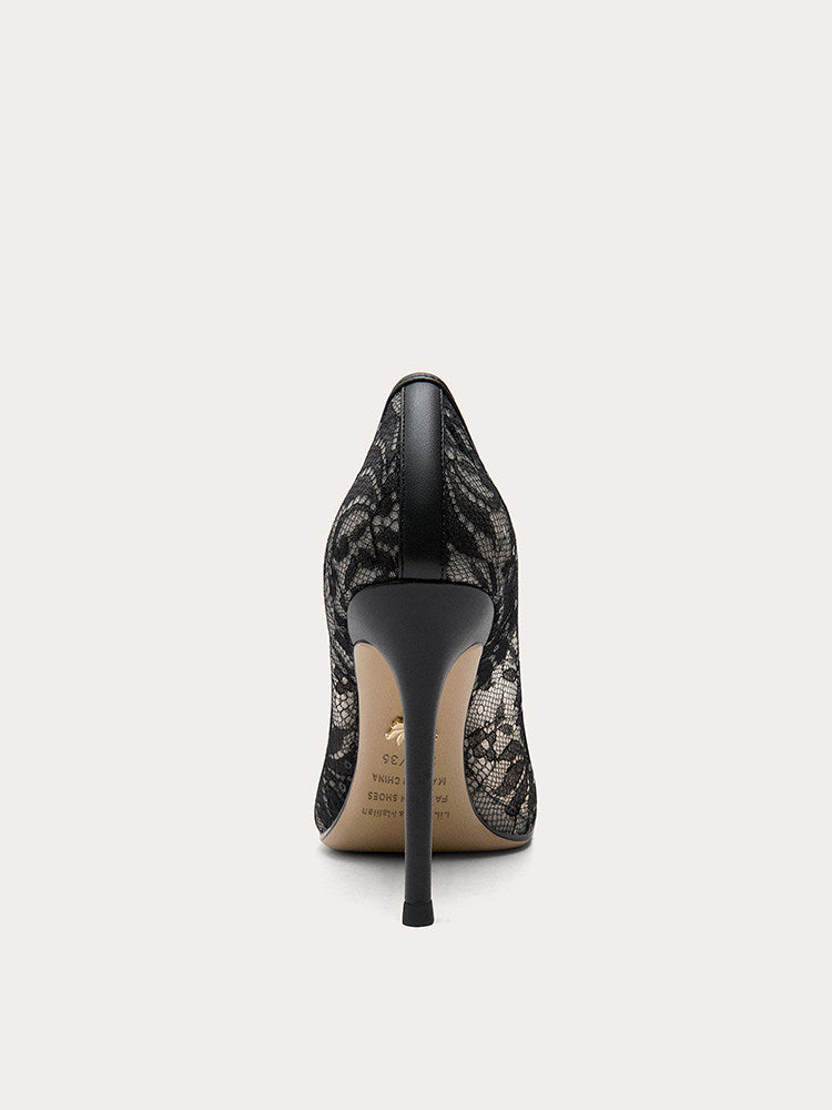 Talons hauts en dentelle pour femmes de plus grande taille