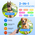 1Pc 2 en 1 chien Choc et collier de barque collier d'entraînement de chien avec télécommande rechargeable IP68 Wat