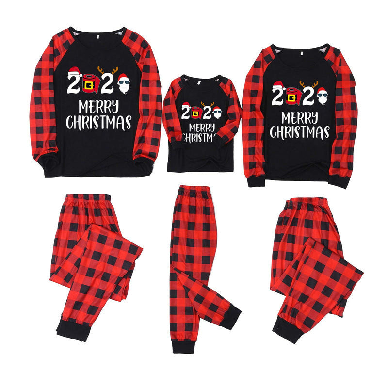 Caricature à manches longues imprimé Pyjamas de Noël Outfit parent-enfant
