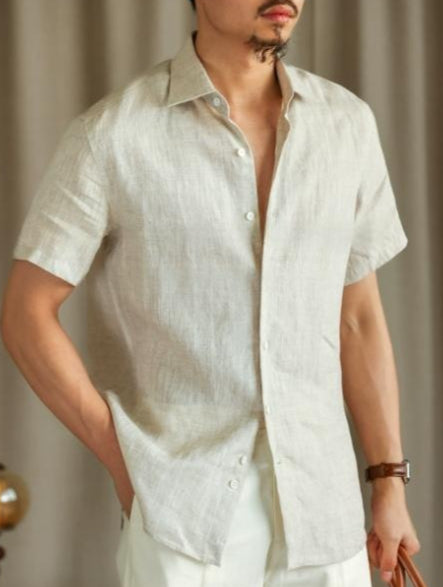 Chemise casual respirante homme manches courtes