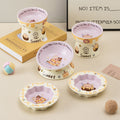 Bol en céramique grand calibre pour animaux de compagnie avec support de cou