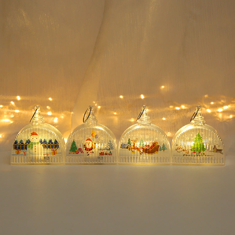 Décorations de Noël lumières LED lumières cristal lumières fenêtre ornements Arbre de Noël pendentifs C