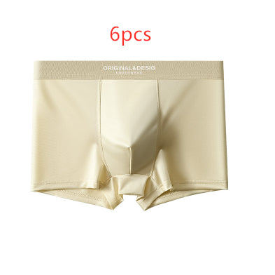 Sous-vêtements en soie de luxe satiné de luxe pour hommes Boxers respirants d'été Boxers