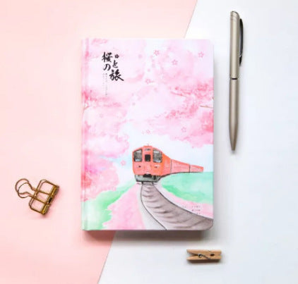 Papier Muco Notebook Notebook Sakura Flower Orbit AR Hardcover Student Handbook