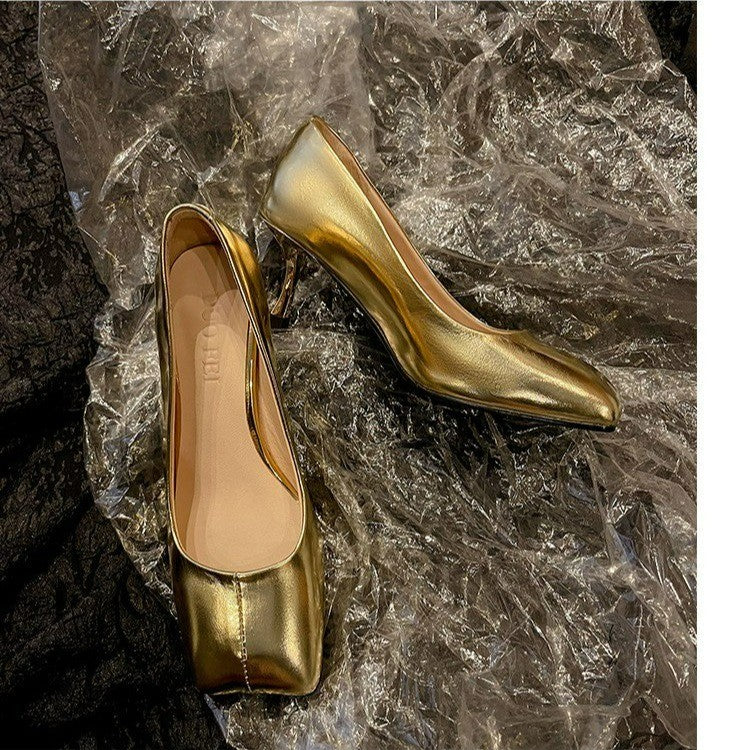 Women's Minimalist Metallic Flat Shoes