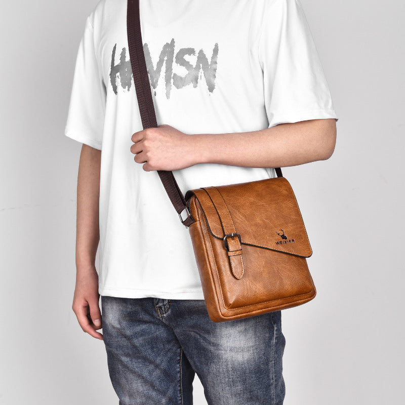 Sac transversal casual rétro homme de grande capacité