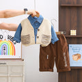 Garçons de style occidental Vest Top et Pantalon Ensemble de trois pièces