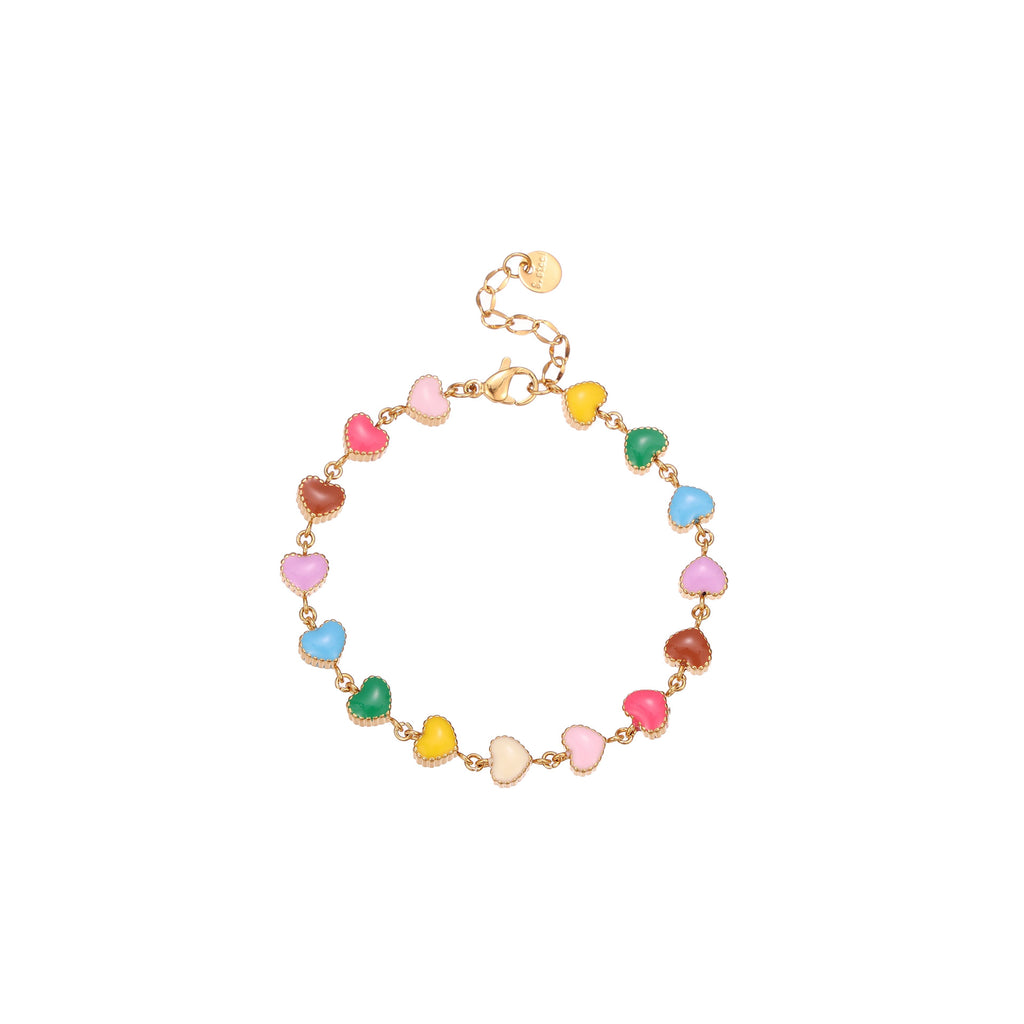 Collier d'huile coloré Love Bracelet en acier titane en forme de cœur