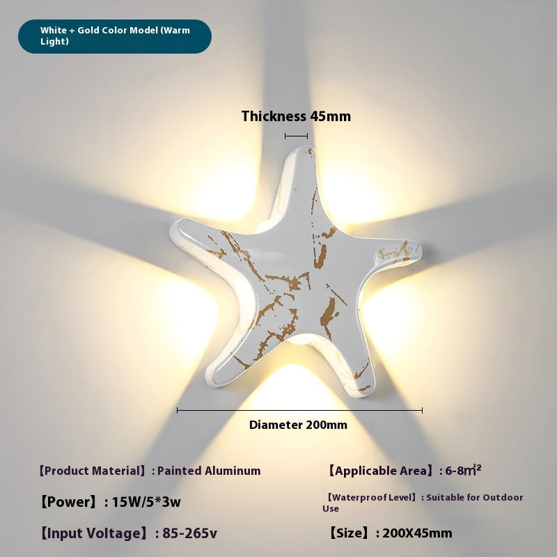 Outdoor Waterproof Starfish Made Corridor Aisle Chambre Fond Mur Décoration Mur La
