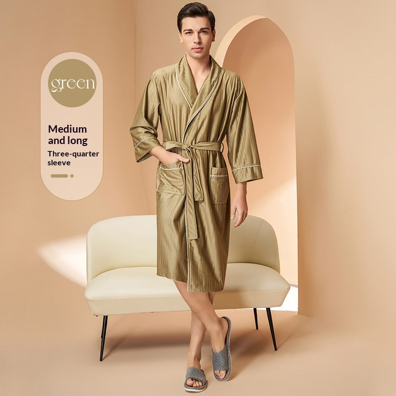 Robe de nuit absorbante Hommes couple mince-style peignoir