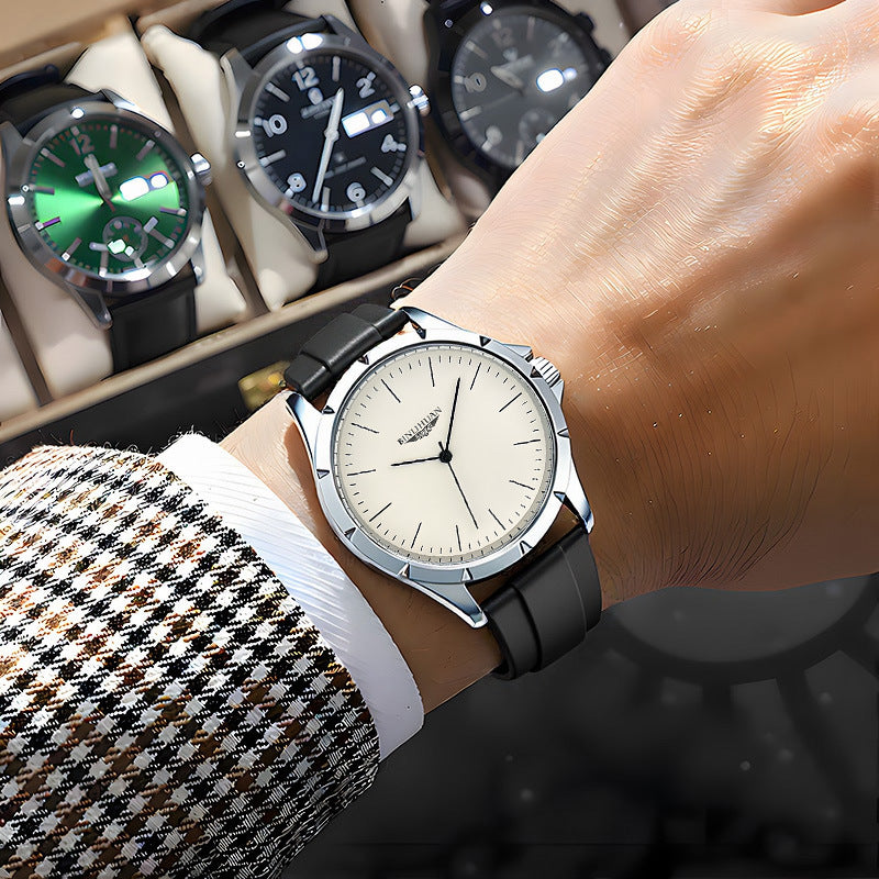 Bracelet en cuir imperméable Montres homme Quartz