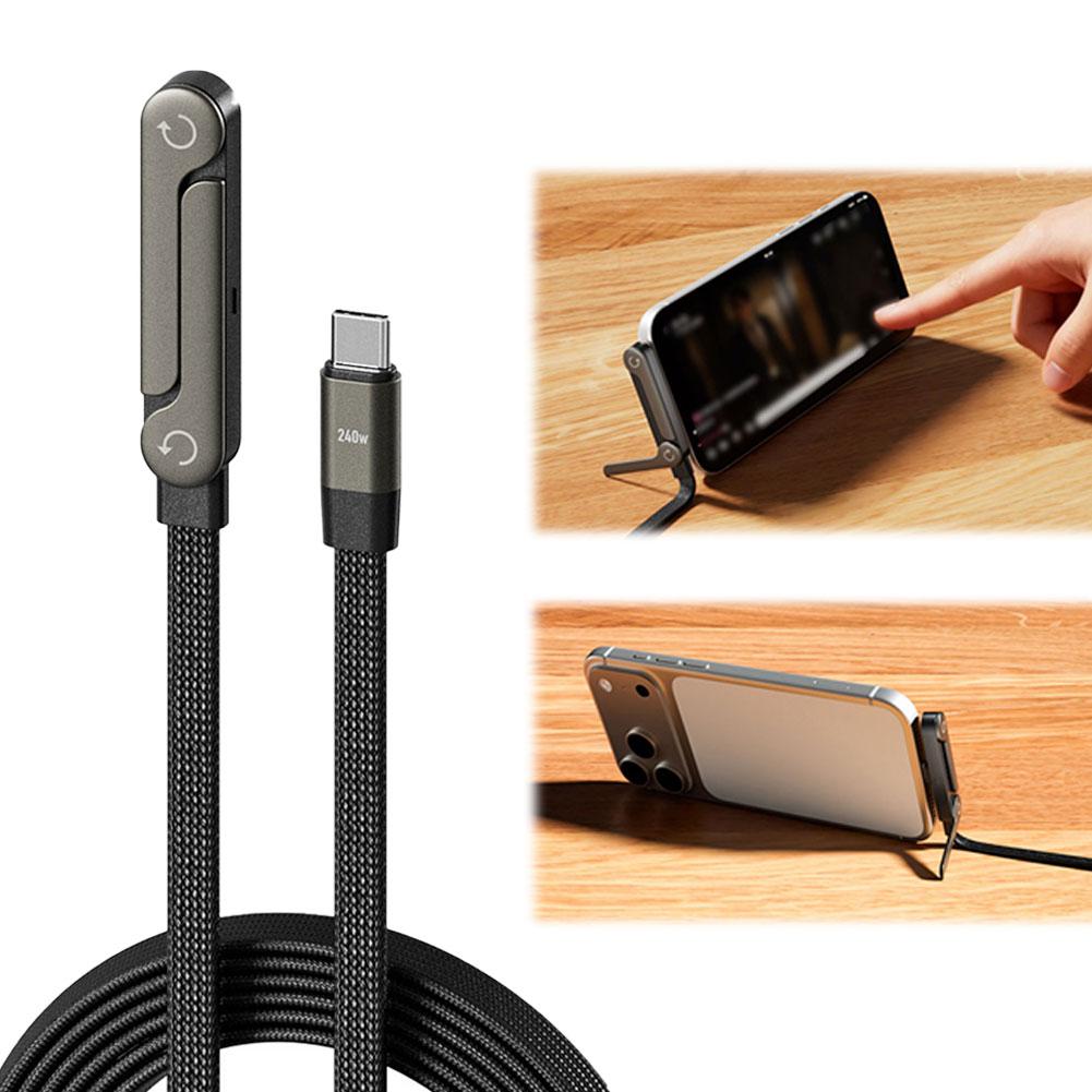 Câble de données pliable 2-en-1 de câble de charge rapide Tablette de téléphone pliable Typ