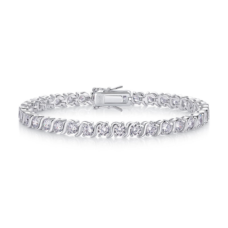 S925 Bracelet de tennis en argent 11.7g Moissanite