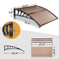 100 x 96cm Maison Application porte et fenêtre couverture de pluie Eaves Brown Board & Black Holder