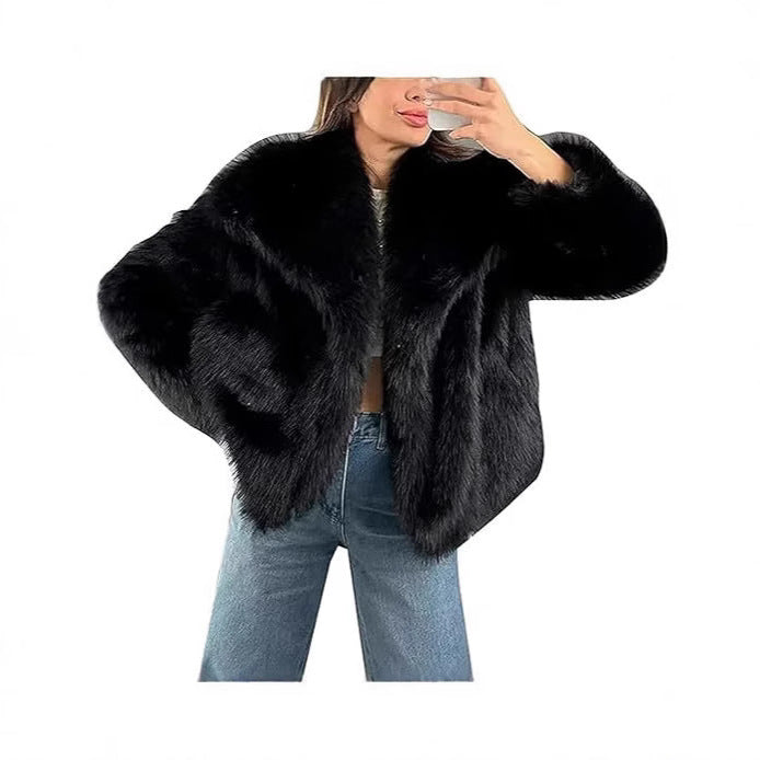 Collier en fourrure de renard Manteau en fausse fourrure de courte longueur