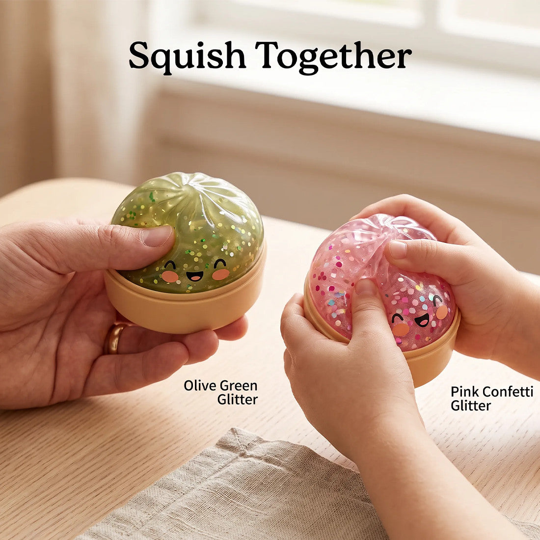 12PCS Glitter Dumpling S Quishy Toy Mystery Blind Box Bun Stress Relief Steamer