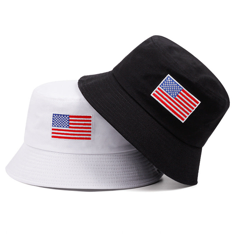 Stars and Stripes Brodé Fisherman Chapeau de seau résistant au soleil
