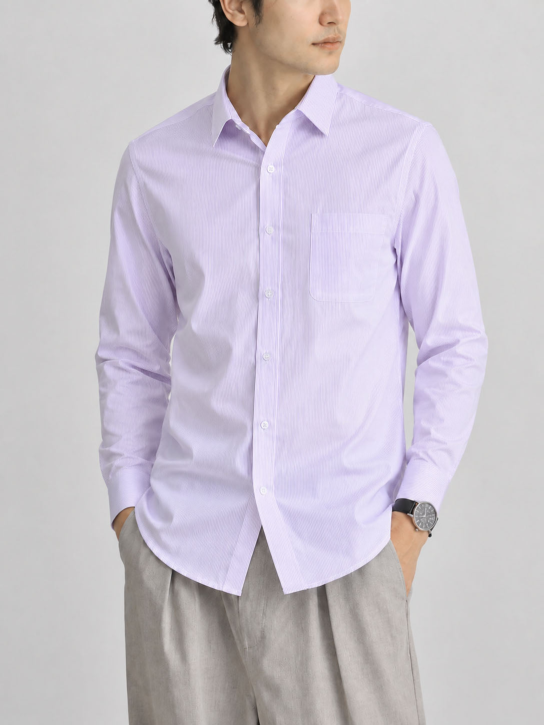 Chemise - Chemise décontractée pour homme à manches longues pleines en plein air
