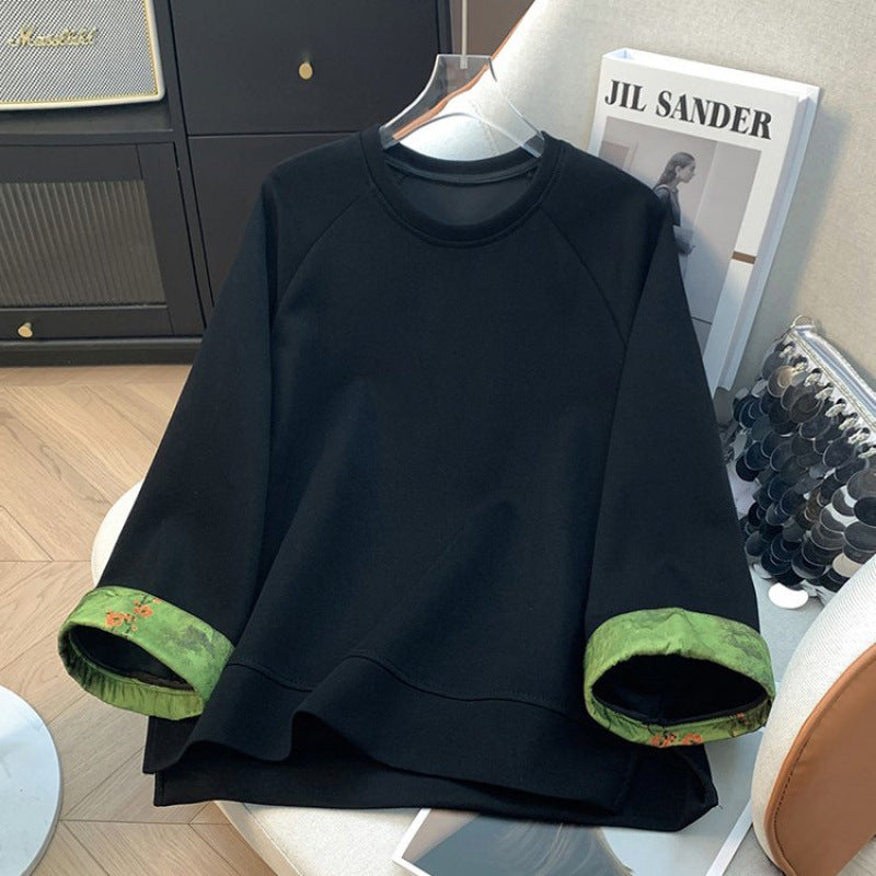 Color-block Casual Col d'équipage Femmes Chemise bas