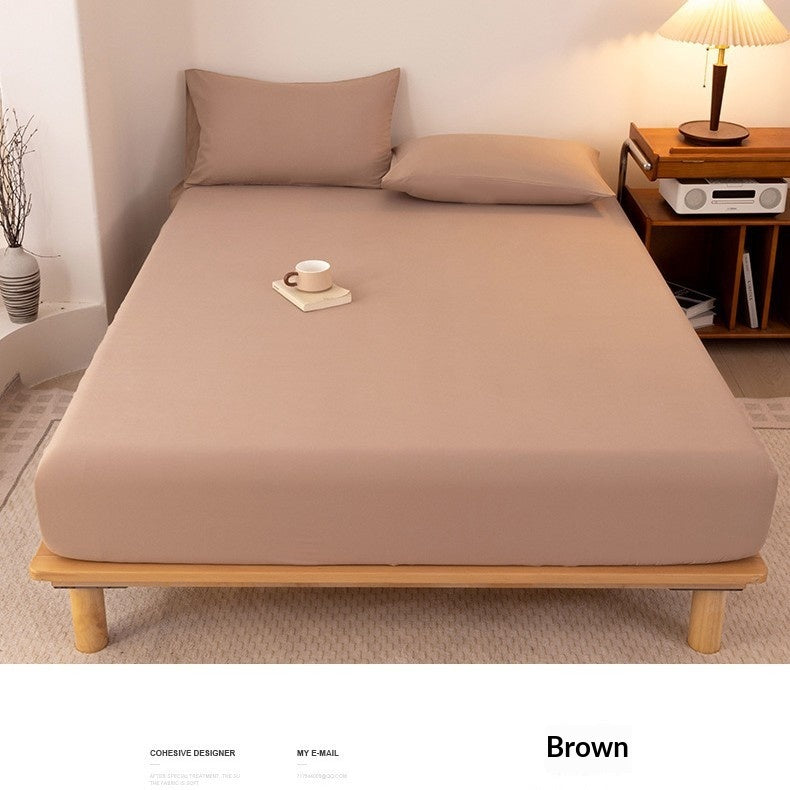 Lavé brossé de couleur solide feuille ajustée anti-dérapant couverture de lit tout-Inclusive Matelas Protecto
