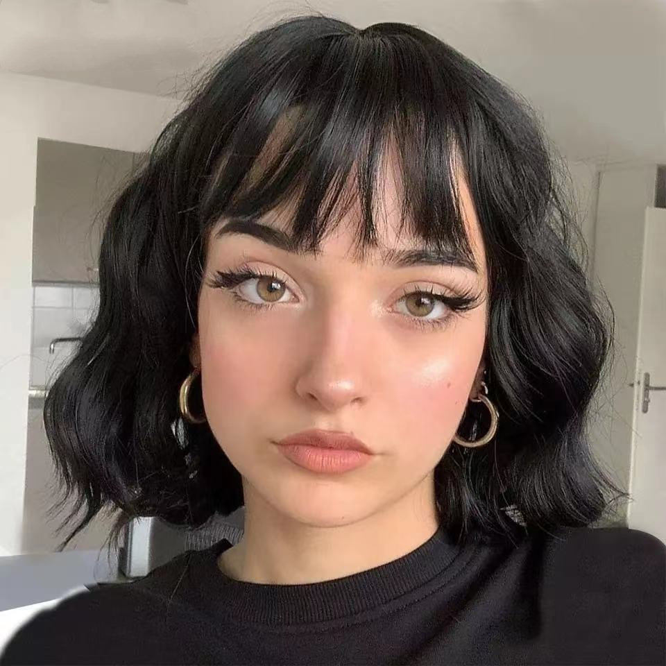 Femmes Short Curly Synthetic Bob Wig