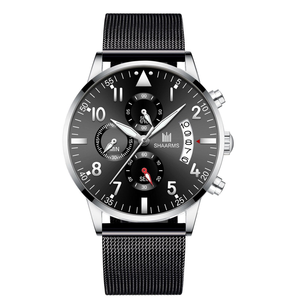 Concept Men's Mesh Strap Calendrier Montres Quartz