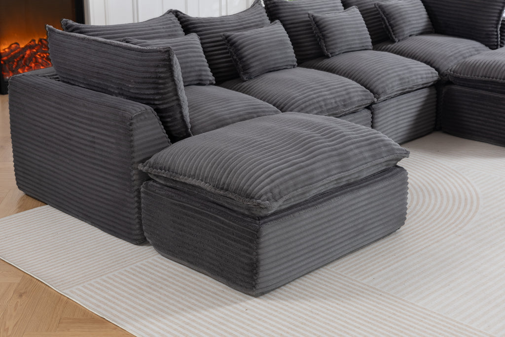 129,8" Largeur Cloud Couch Oversize Modular Sectional Canapé Vrai Relax Comfy Coupes Wide&De