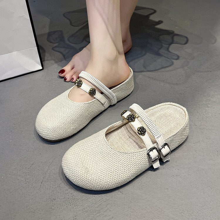 Platform Augmentation de la hauteur Woven orteil fermé Mules pour les femmes