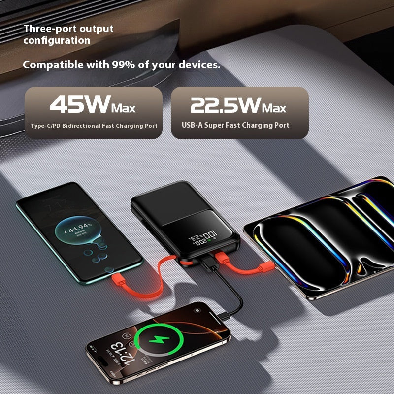 3C Certifié 45W Power Bank avec câble 20000 MA Alimentation mobile