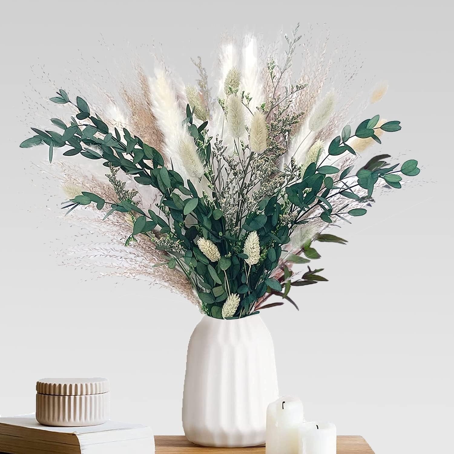 Bouquet de pampas artificiel de 65 piece Bohème - Romantique Beige & Blanc Pampas Grass Ar