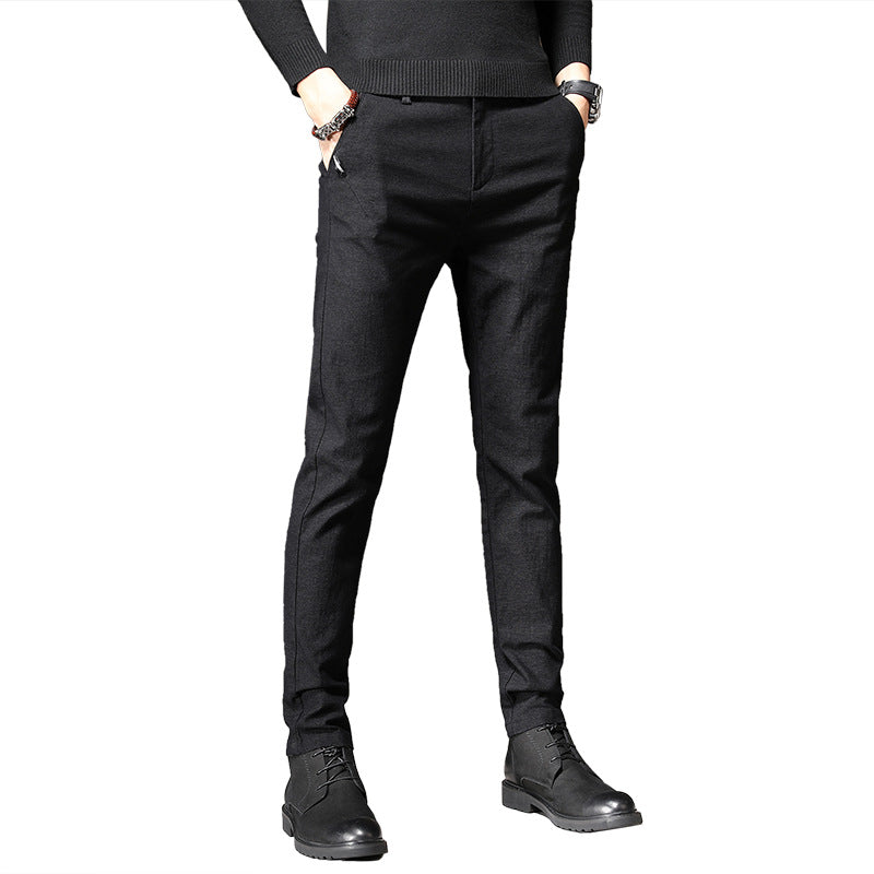 Pantalons de crayon élastique Slim Fit pour jeunes hommes