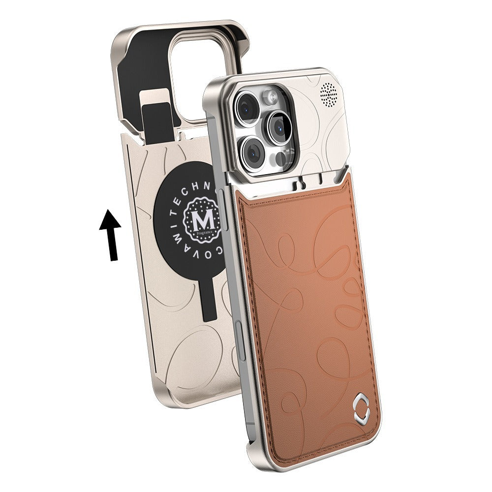 Simple and drop-resistant leather phone case