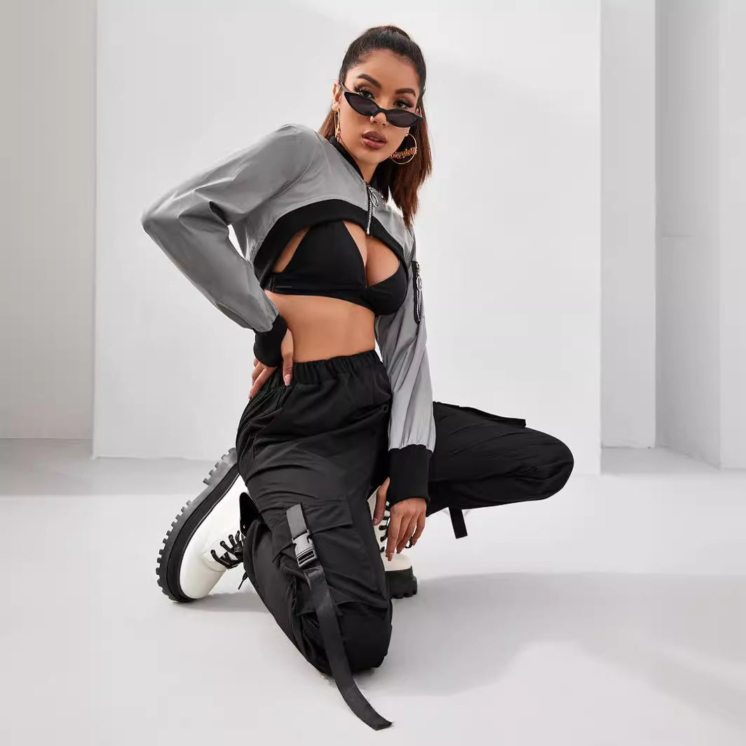 Style Street Reflective Mode Tendance Veste Ultra-Short Coat