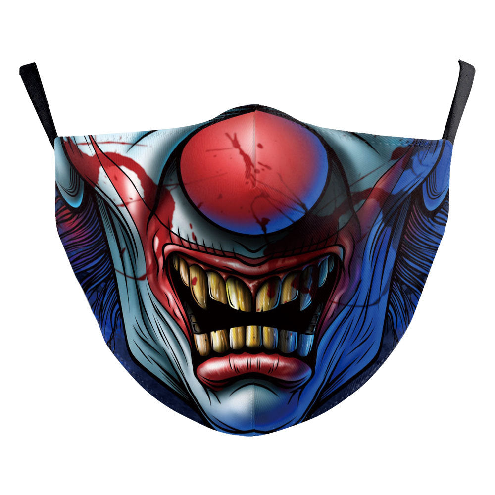 Impression numérique Clown d'Halloween Drôle Double masque de poussière extérieure