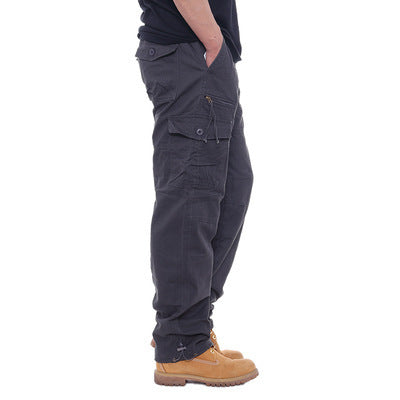 Pantalon de travail casual en coton pour hommes avec taille élastique
