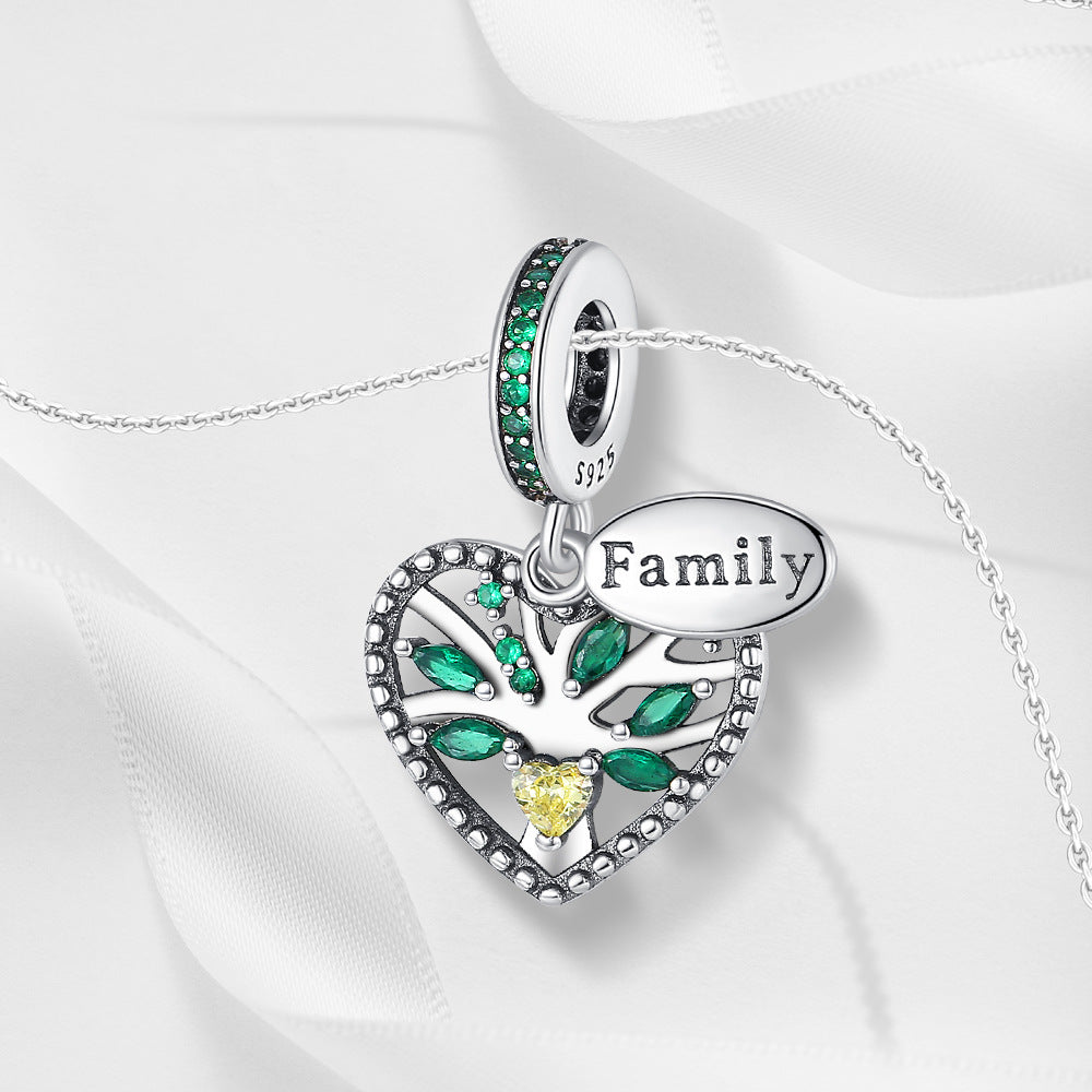Bricolage pendentif argent-plaqué coeur charmant Lucky Bracelet Collier perlé