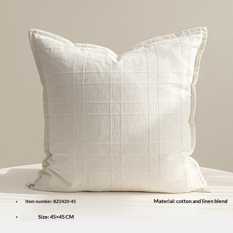 Simple, Blanc Noir Versatile et Oreiller à lancer en coton gris