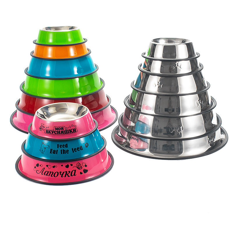 Tip-proof Non-slip Pet Supplies en acier inoxydable Dog Bowl et Cat Bowl