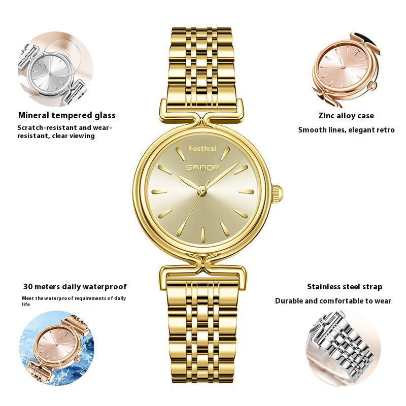 Montre en mailles rétro pour femmes